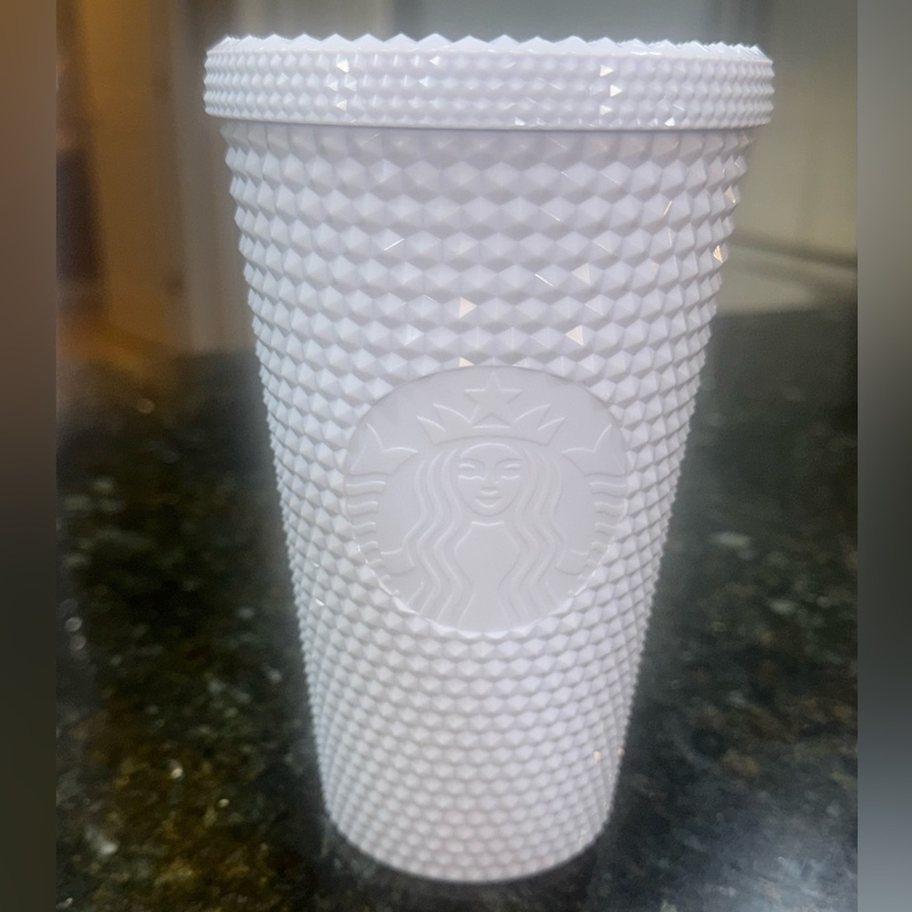 Starbucks White Diamond-Pattern Tumbler 16 oz